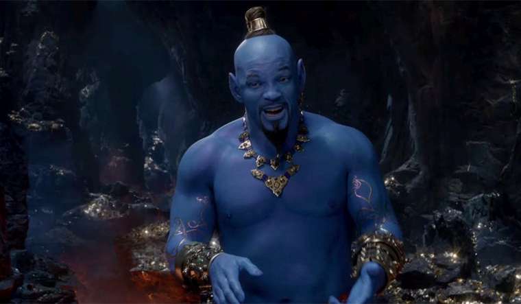 Aladdin, Will Smith, blue, azul, Genio