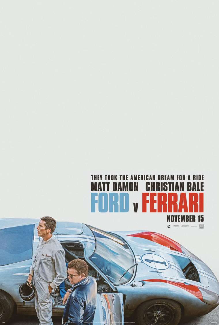 Ford v Ferrari, Matt Damon, Christian Bale, James Mangold, poster