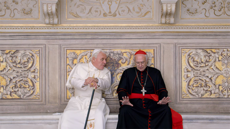 The Two Popes, Anthony Hopkins, Jonathan Pryce, Benedicto, Papa Francisco