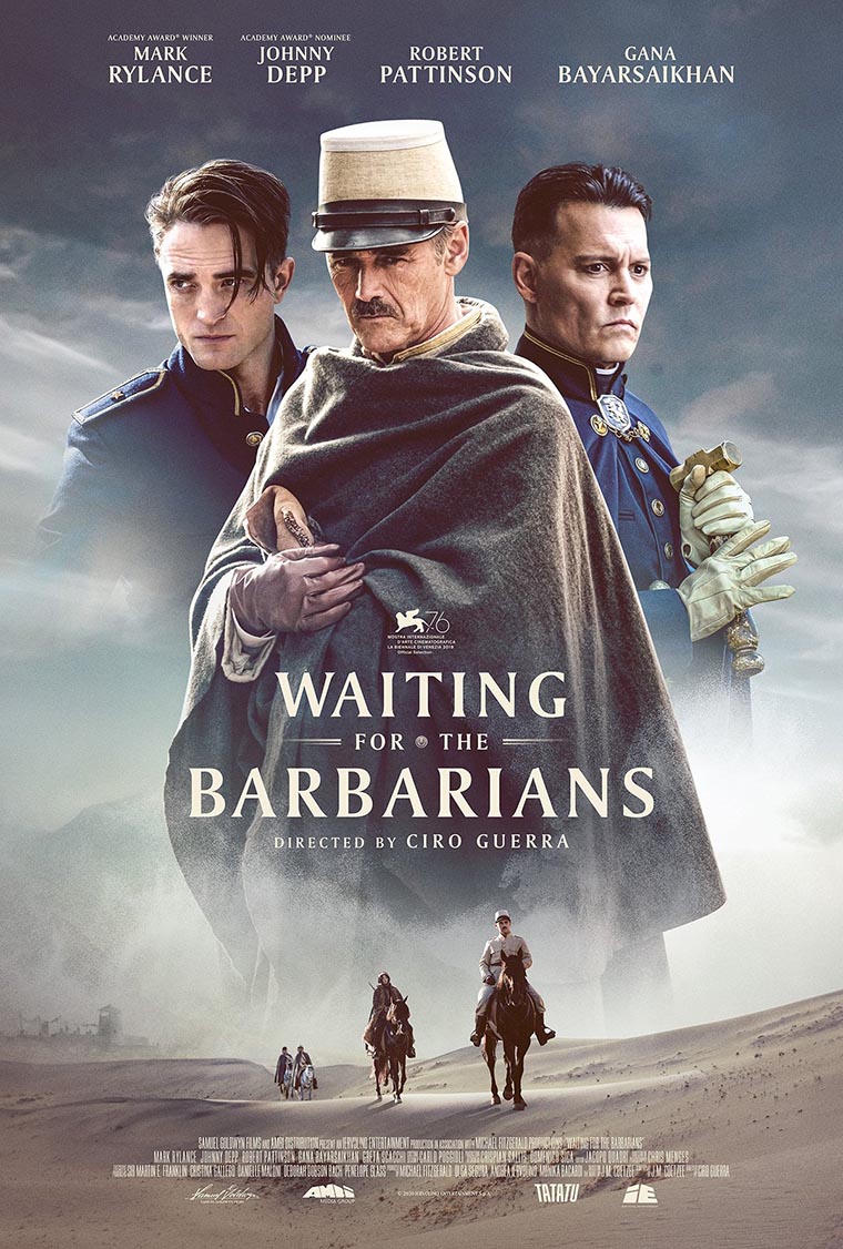 Waiting for the Barbarians, Ciro Guerra, Johnny Depp, Mark Rylance, Robert Pattinson, poster